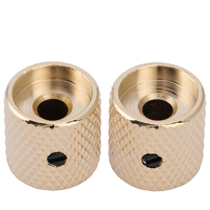 Perilla de control Musiclily Pro de acero de 6 mm con parte superior plana y tornillo de fijación para guitarra eléctrica y bajo (juego de 2)