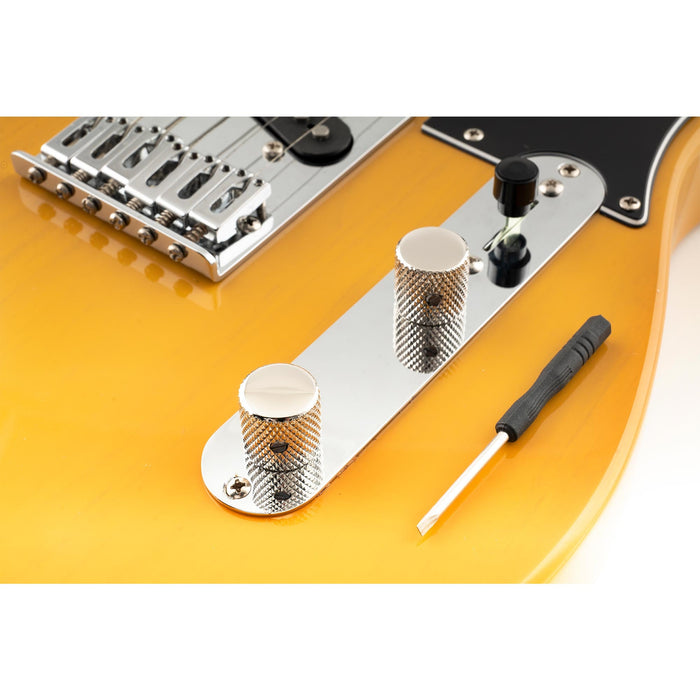 Application of musiclily pro 6mm steel flat top control knob with set screw for electric guitar bass mx1913 2p