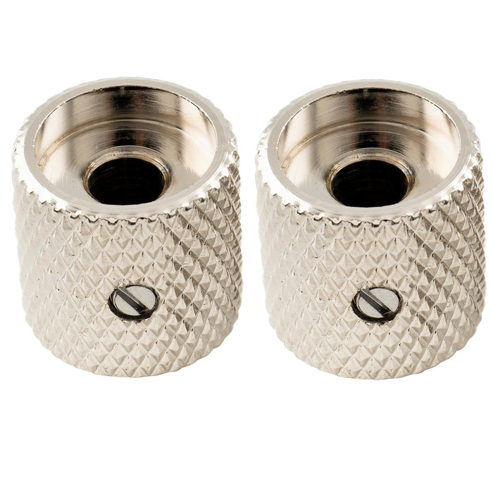 detail of musiclily pro 6mm steel flat top control knob with set screw for electric guitar bass mx1913 2p