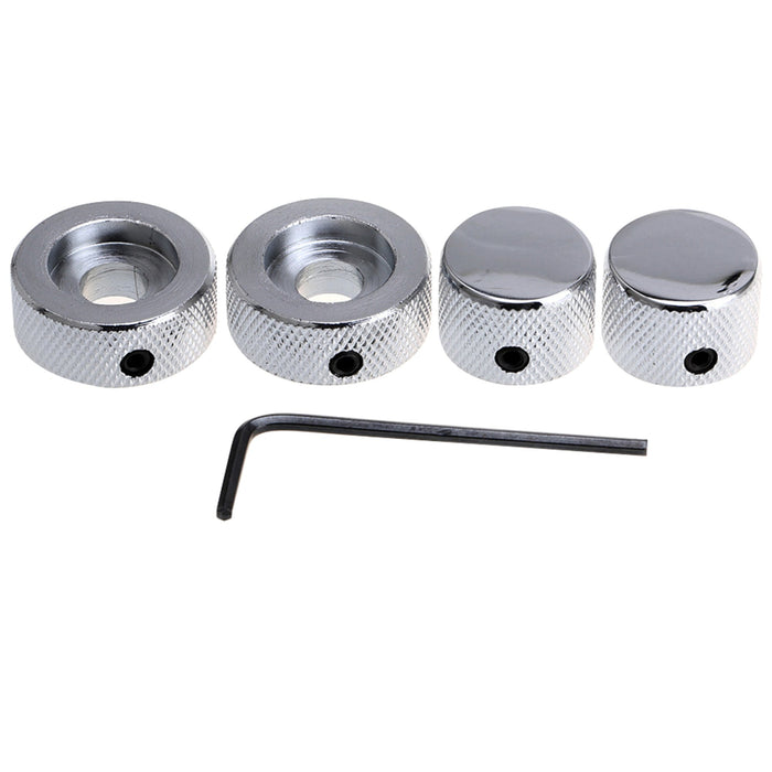 Perilla de control universal Musiclily Pro Steel con eje de latón apilado y doble concéntrico para guitarra eléctrica y bajo (juego de 2)