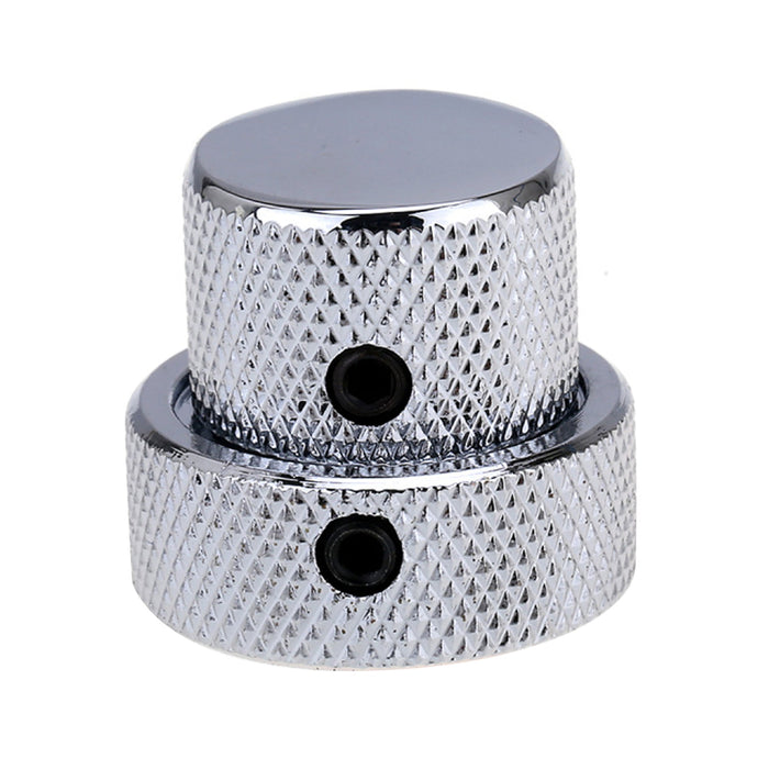 Perilla de control universal Musiclily Pro Steel con eje de latón apilado y doble concéntrico para guitarra eléctrica y bajo (juego de 2)