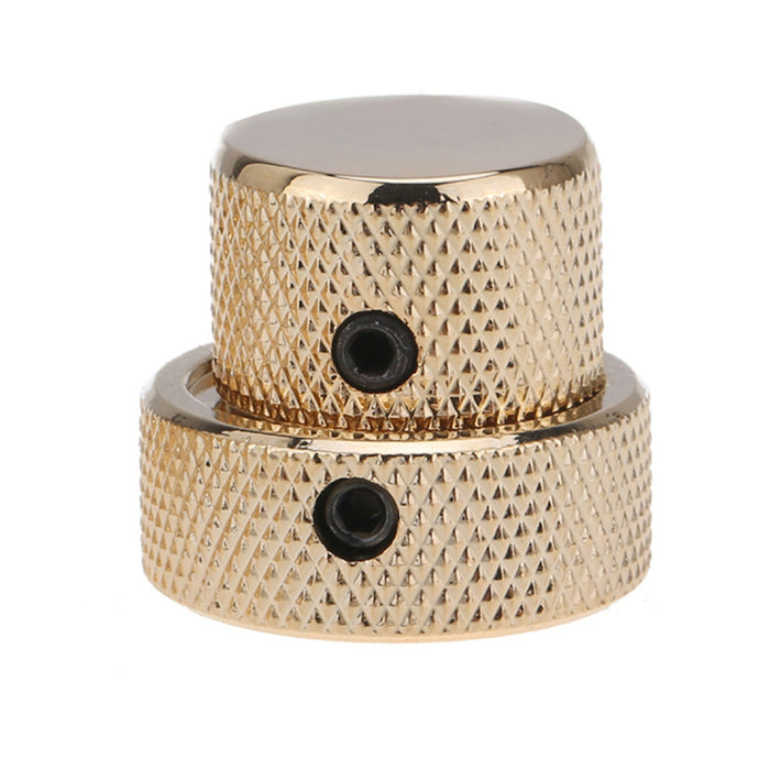 Perilla de control universal Musiclily Pro Steel con eje de latón apilado y doble concéntrico para guitarra eléctrica y bajo (juego de 2)