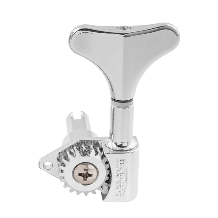 Wilkinson Single 20:1 Ratio Open Gear Machine Head Treble Side Tuner Tuning Peg Key with Y-Style Button for Electric Bass