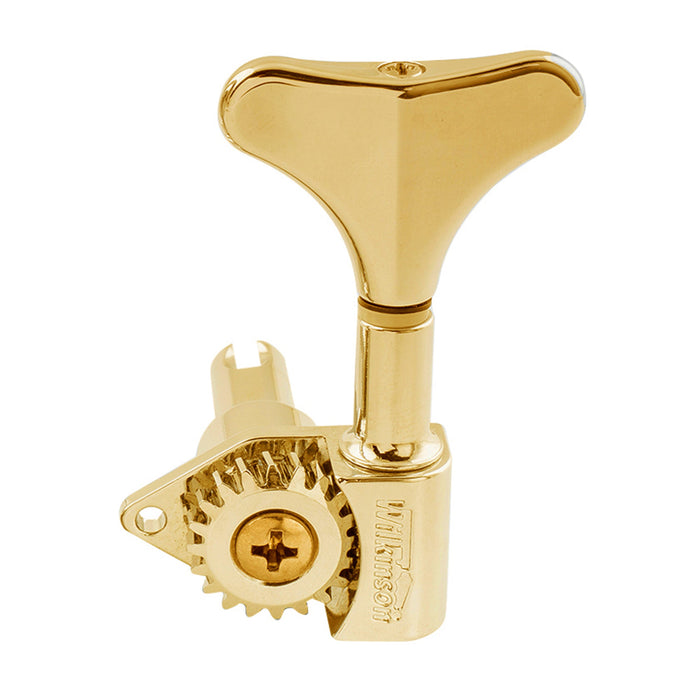 Wilkinson Single 20:1 Ratio Open Gear Machine Head Treble Side Tuner Tuning Peg Key with Y-Style Button for Electric Bass