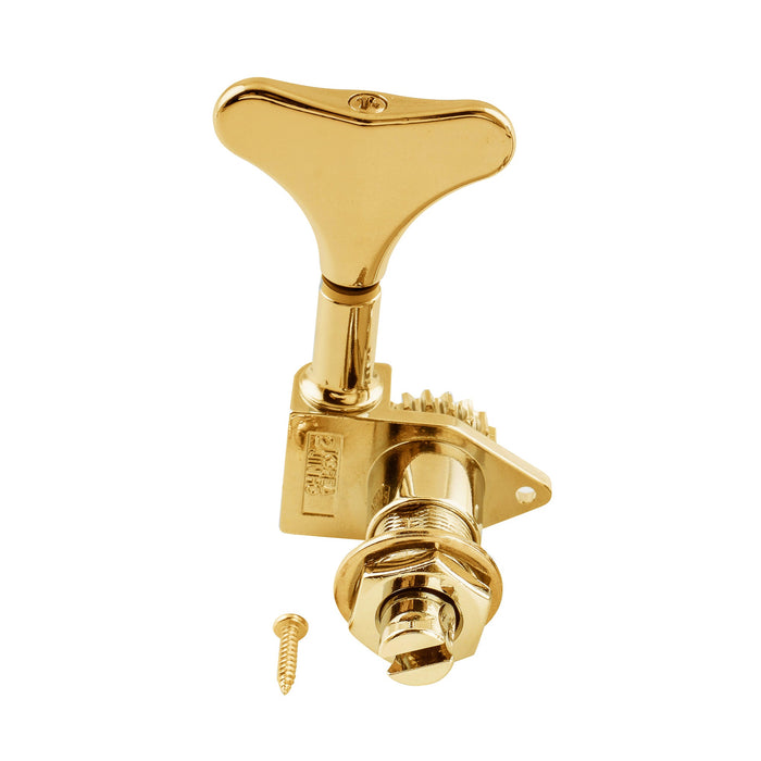 Wilkinson Single 20:1 Ratio Open Gear Machine Head Treble Side Tuner Tuning Peg Key with Y-Style Button for Electric Bass