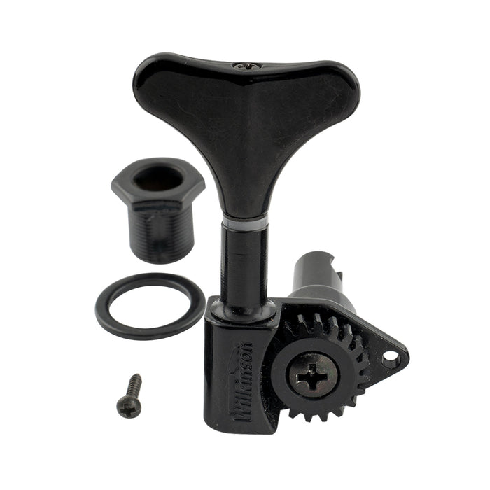 Wilkinson Single 20:1 Ratio Open Gear Machine Head Bass Side Tuner Tuning Peg Key with Y-Style Button for Electric Bass