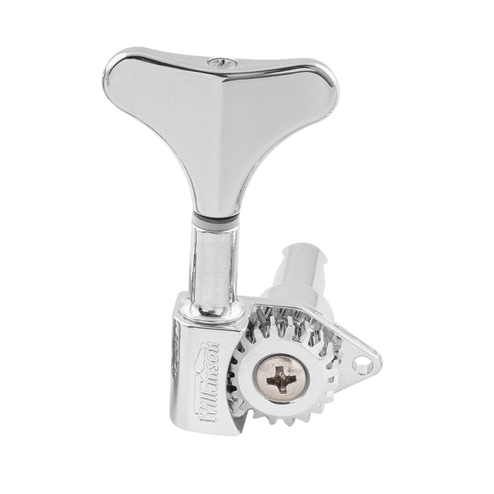 Wilkinson Single 20:1 Ratio Open Gear Machine Head Bass Side Tuner Tuning Peg Key with Y-Style Button for Electric Bass