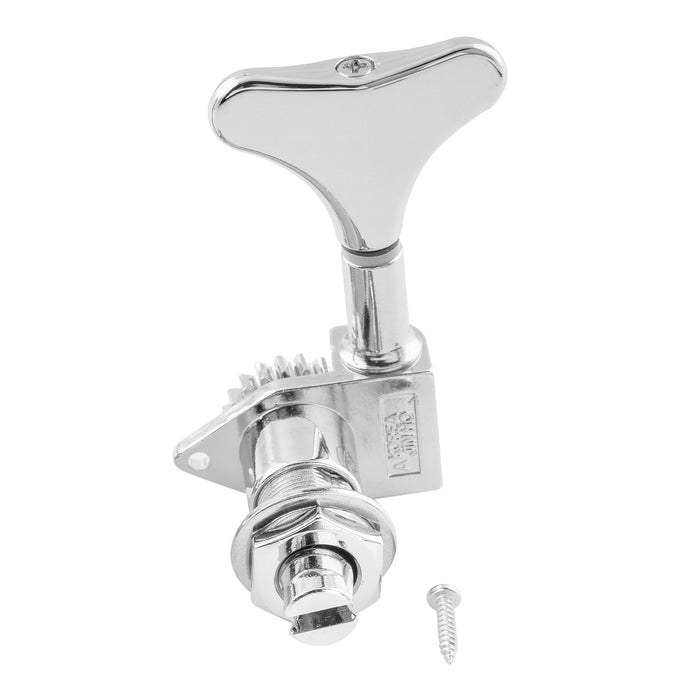 Wilkinson Single 20:1 Ratio Open Gear Machine Head Bass Side Tuner Tuning Peg Key with Y-Style Button for Electric Bass