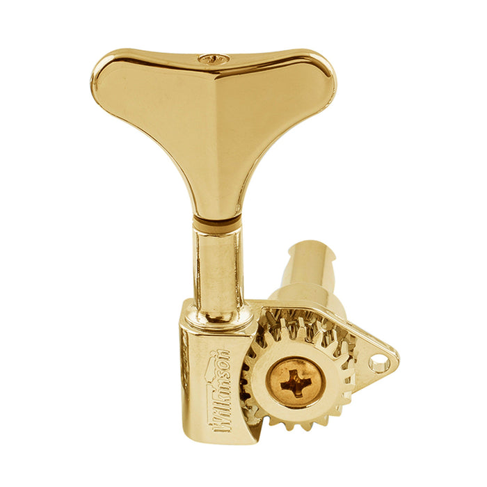 Wilkinson Single 20:1 Ratio Open Gear Machine Head Bass Side Tuner Tuning Peg Key with Y-Style Button for Electric Bass