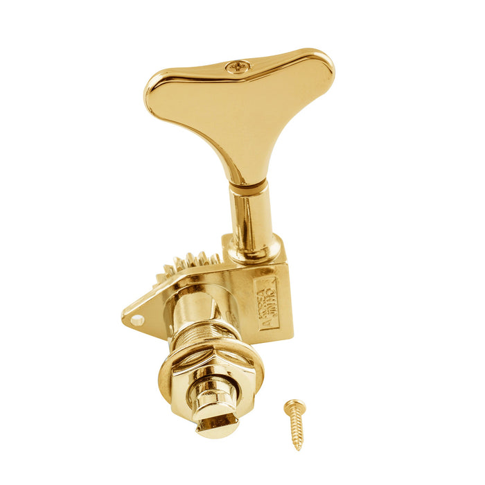 Wilkinson Single 20:1 Ratio Open Gear Machine Head Bass Side Tuner Tuning Peg Key with Y-Style Button for Electric Bass