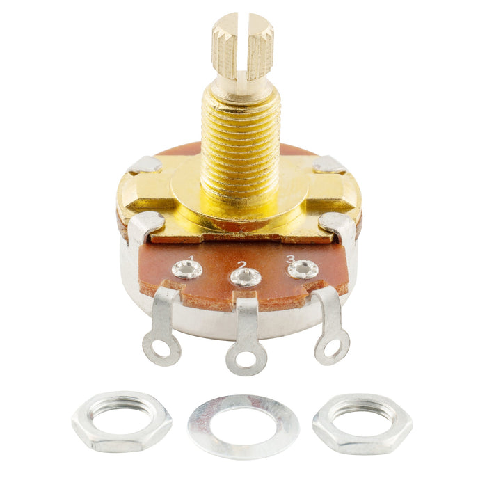 musiclily pro 500k brass shaft metric coarse 18 spline split shaft pots audio linear taper potentiometers for electric guitar bass mx1927 4 details