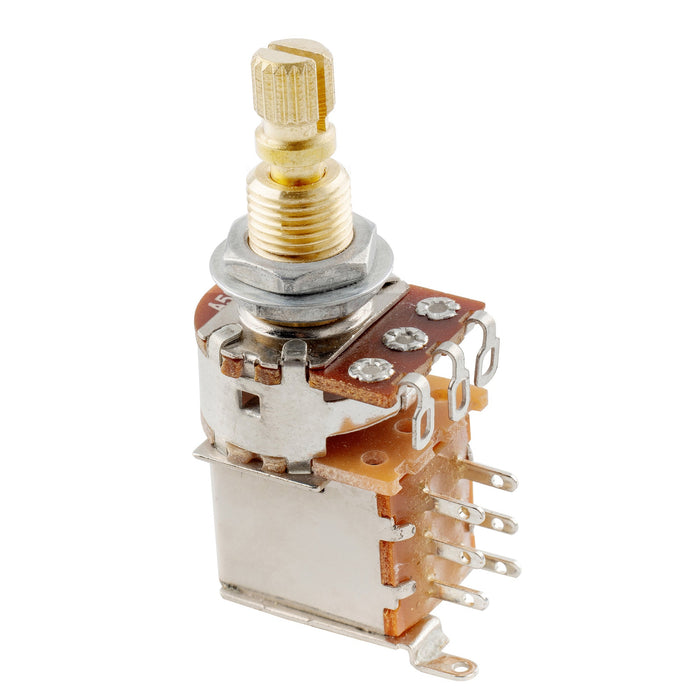 Musiclily Pro A500K ブラスポット メトリック分割スタンダードシャフト 9.5mm プッシュプッシュ オーディオテーパーポテンショメーター エレキギター/ベース用