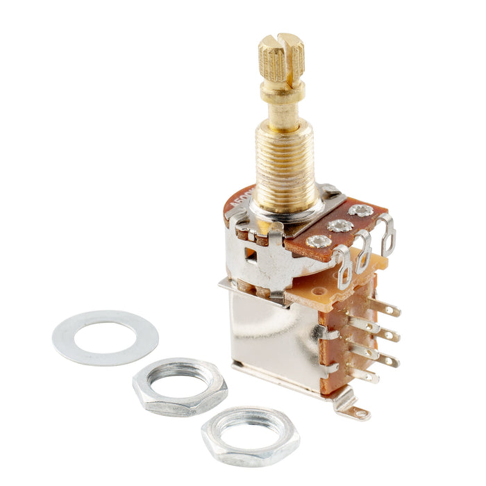 Musiclily Pro A500K ブラスポット メトリック分割スタンダードシャフト 9.5mm プッシュプッシュ オーディオテーパーポテンショメーター エレキギター/ベース用