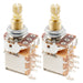 musiclily pro 500k full brass metric coarse 18 spline split shaft pots push push audio linear taper potentiometers for electric guitar bass mx1931 2, 2 pcs