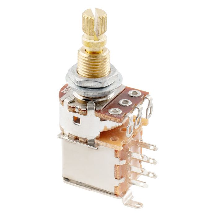 Musiclily Pro A500K ブラスポット メトリック分割スタンダードシャフト 9.5mm プッシュプッシュ オーディオテーパーポテンショメーター エレキギター/ベース用