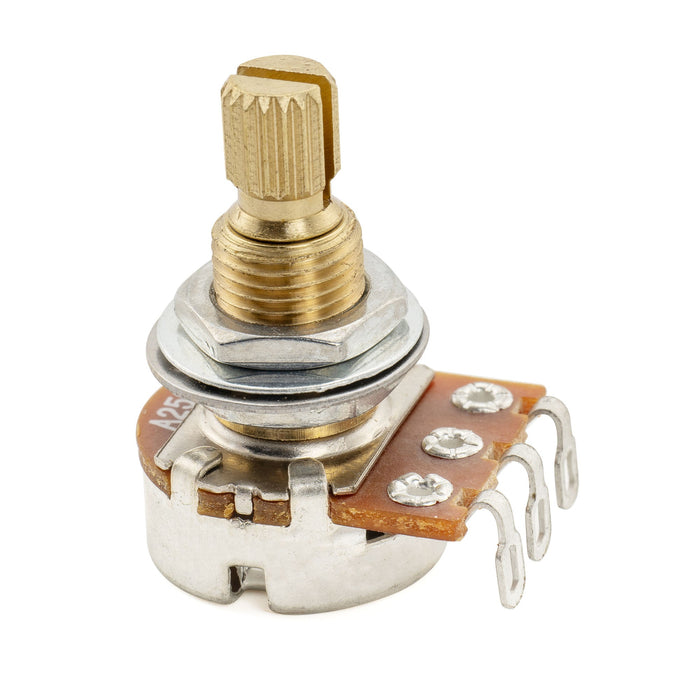 Musiclily Pro B250K Mini Pot Brass Metric Split Standard Shaft 9.5mm Linear Taper Potentiometer for Electric Guitar Bass