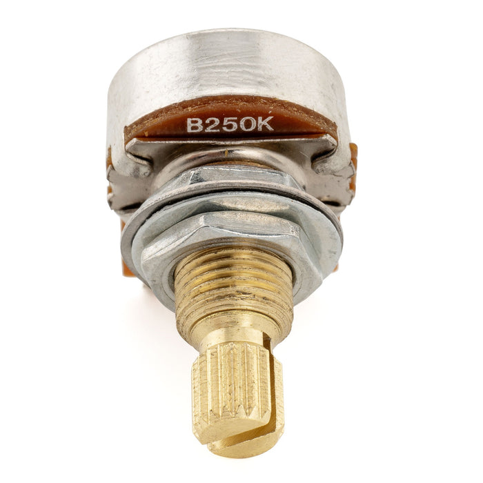 Musiclily Pro B250K Mini Pot Brass Metric Split Standard Shaft 9.5mm Linear Taper Potentiometer for Electric Guitar Bass