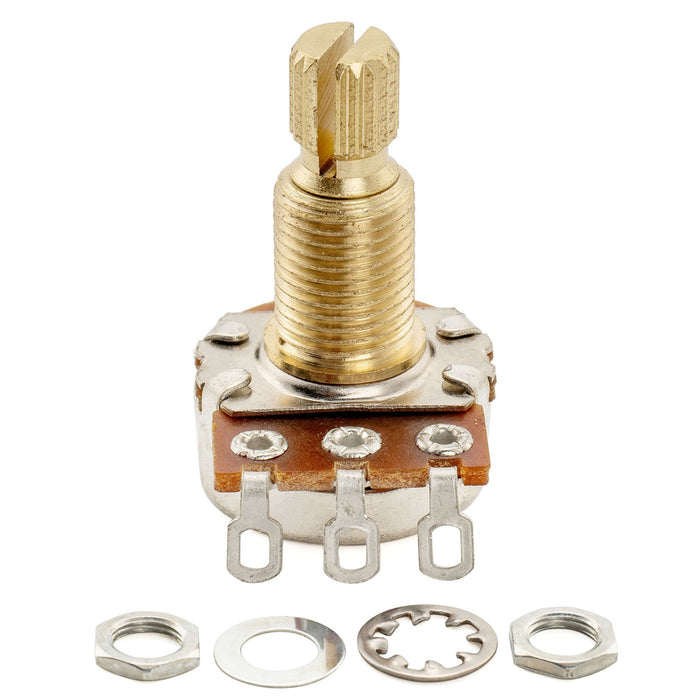 Musiclily Pro B250K Mini Pot Brass Metric Split Standard Shaft 9.5mm Linear Taper Potentiometer for Electric Guitar Bass