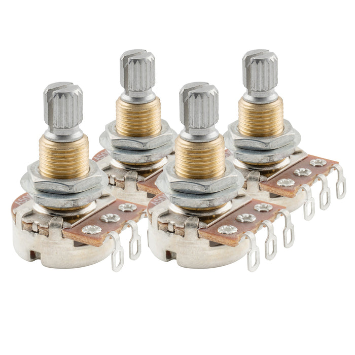 musiclily pro 500k brass thread mini metric coarse 18 spline split shaft pots audio linear taper potentiometers for electric guitar bass mx1935 4