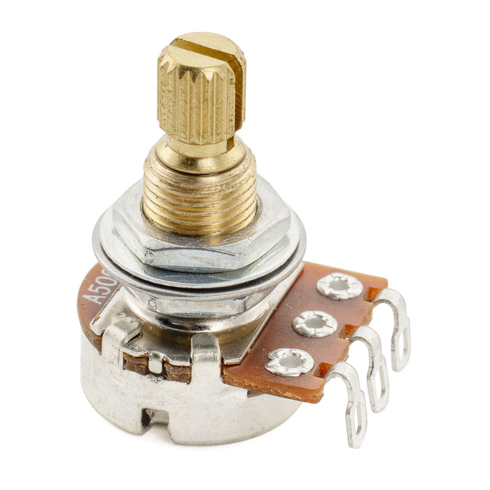 Musiclily Pro B500K Mini Pot Brass Metric Split Standard Shaft 9.5mm Linear Taper Potentiometer for Electric Guitar Bass