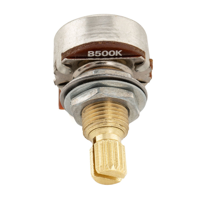 Musiclily Pro B500K Mini Pot Brass Metric Split Standard Shaft 9.5mm Linear Taper Potentiometer for Electric Guitar Bass