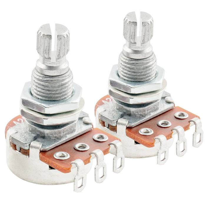 Alpha A250K Mini Pots Metric Split Standard Shaft 9.5mm Audio Taper Potentiometers for ST Tele PB JB Style Electric Guitar Bass (Set of 2)