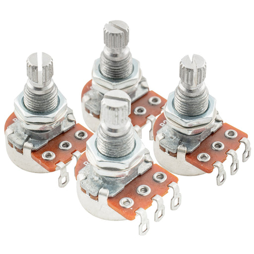 alpha 250k mini metric coarse 18 spline split shaft pots audio linear taper potentiometers for electric guitar bass mx1940 4, 4 pcs