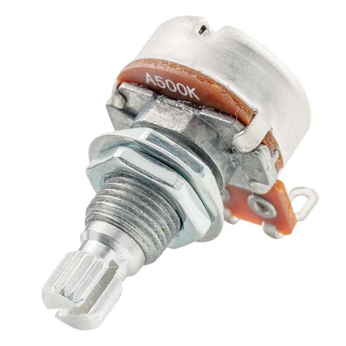 Alpha A500K Mini Pots Metric Split Standard Shaft 9.5mm Audio Taper Potentiometers for ST Tele PB JB Style Electric Guitar Bass (Set of 2)