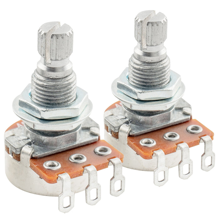 Alpha A500K Mini Pots Metric Split Standard Shaft 9.5mm Audio Taper Potentiometers for ST Tele PB JB Style Electric Guitar Bass (Set of 2)
