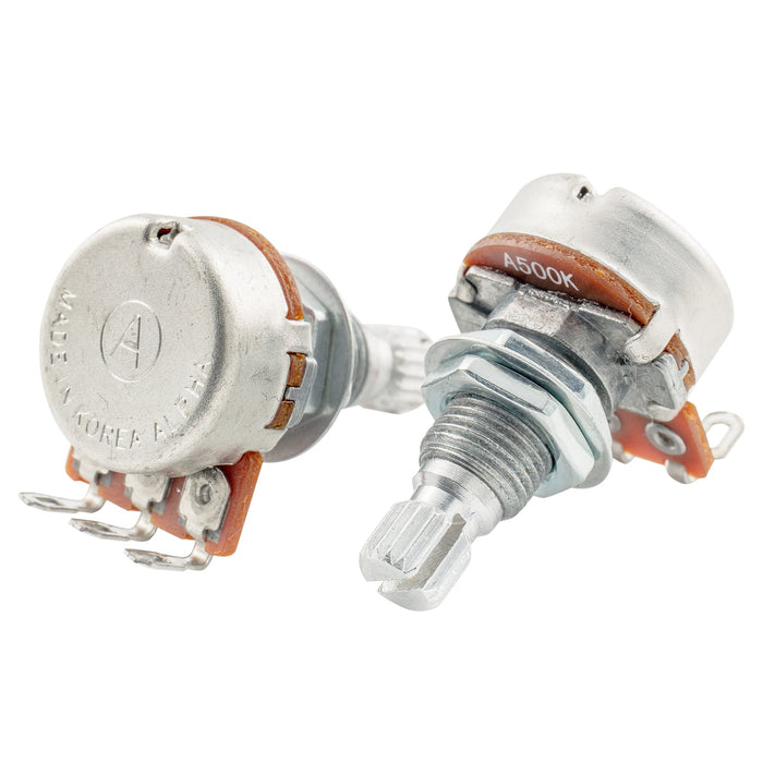 Part of alpha 500k mini metric coarse 18 spline split shaft pots audio linear taper potentiometers for electric guitar bass mx1942 4
