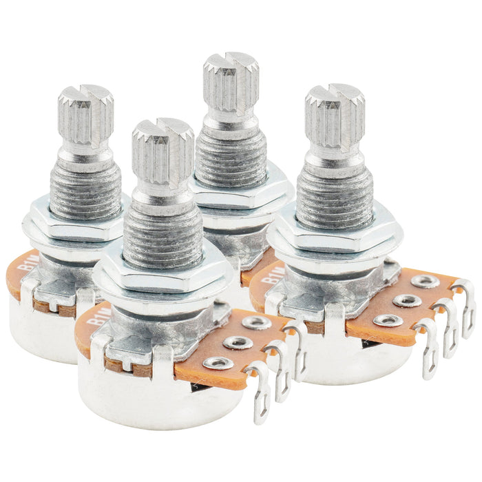 Alpha B1M Mini Pots Metric Split Standard Shaft 9.5mm Linear Taper Potentiometers for Electric Guitar Bass (Set of 4)