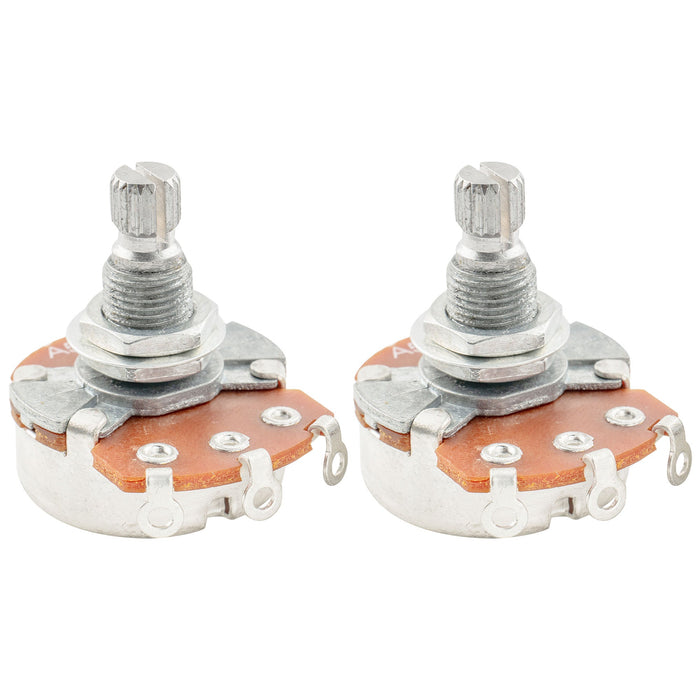 Alpha A500K Pots Metric Split Standard Shaft 9.5mm Audio Taper Potentiometers for ST Tele PB JB Style Electric Guitar Bass (Set of 2)