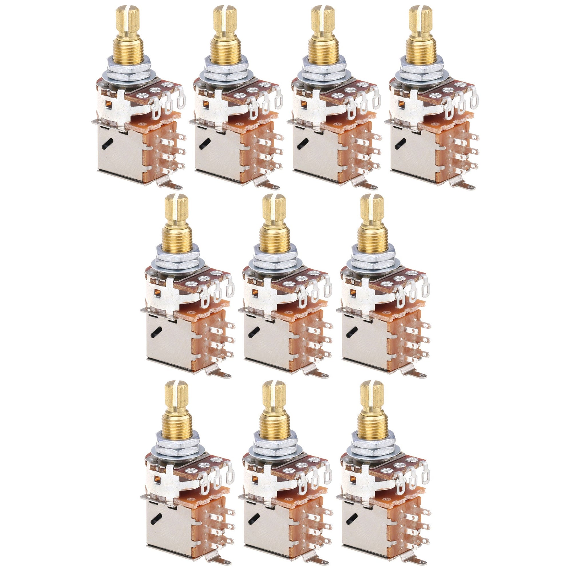 10 Potentiomètres Linéaires B250K à Arbre Court 24mm - Pour Guitare électrique Ou Projets Audio, Lot économique