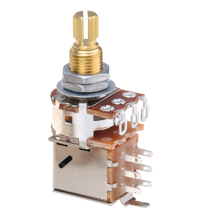 Musiclily Pro A250K 黄銅製ポット メトリック スプリット 標準シャフト 9.5mm プッシュプル オーディオテーパー ポテンショメーター エレキギター/ベース用