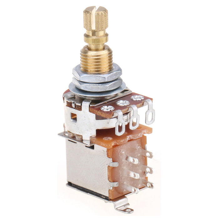 Musiclily Pro A250K ブラスポット メトリック分割スタンダードシャフト 9.5mm プッシュプッシュ オーディオテーパーポテンショメーター エレキギター/ベース用