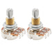 musiclily pro 1meg brass thread mini metric coarse 18 spline split shaft pots audio linear taper potentiometers for electric guitar bass mx1957 2, 2 pcs