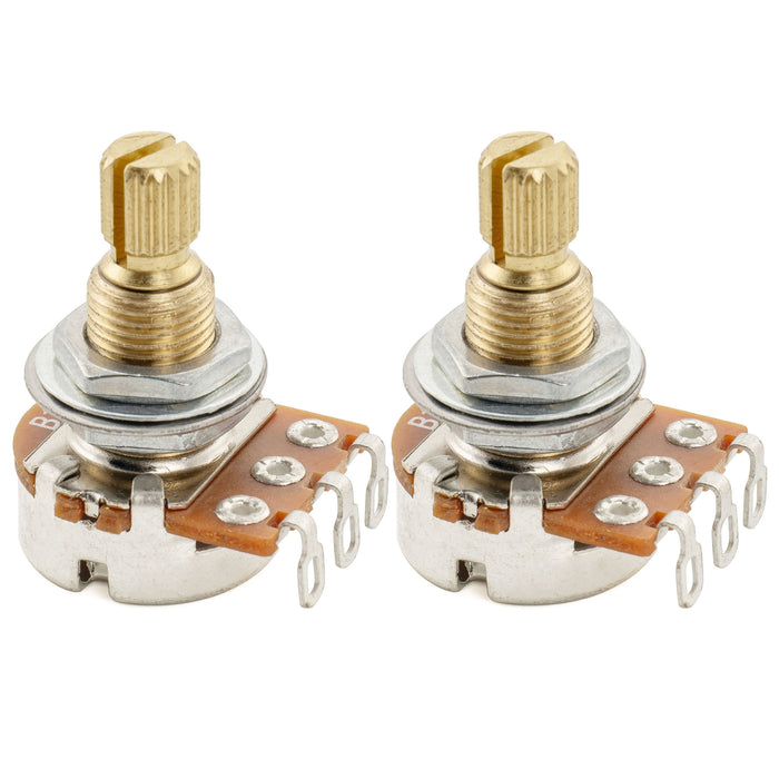 Musiclily Pro 1Meg Brass Thread Mini Metric Coarse 18-Spline Split Shaft Pots Audio/Linear Taper Potentiometers for Electric Guitar Bass