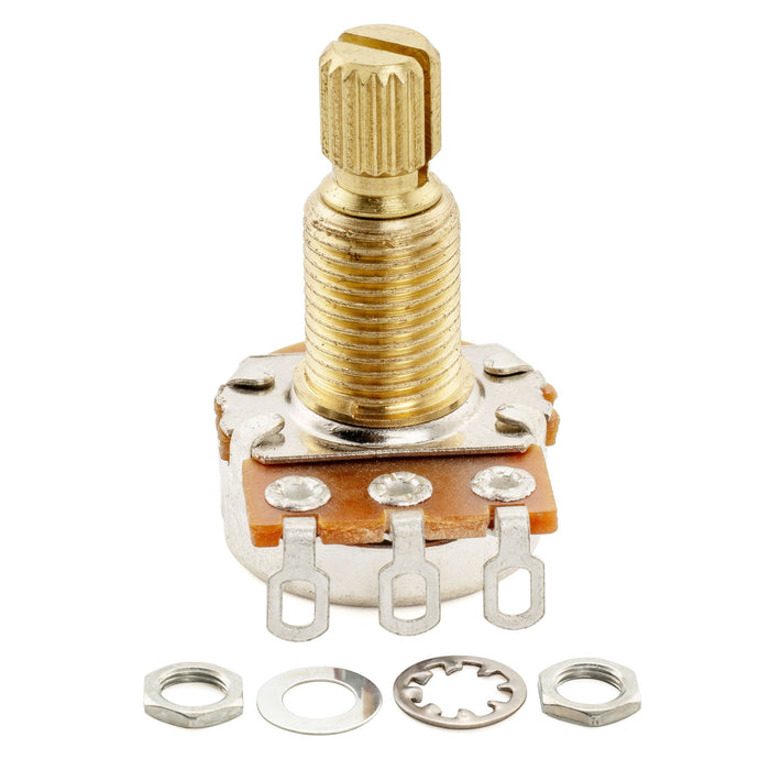 Musiclily Pro B1M Mini Pot Brass Metric Split Standard Shaft 9.5mm Linear Taper Potentiometer for Electric Guitar Bass