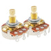 musiclily pro 25k brass shaft metric coarse 18 spline split shaft pots audio linear taper potentiometers for electric guitar bass mx1961 2, 2 pcs
