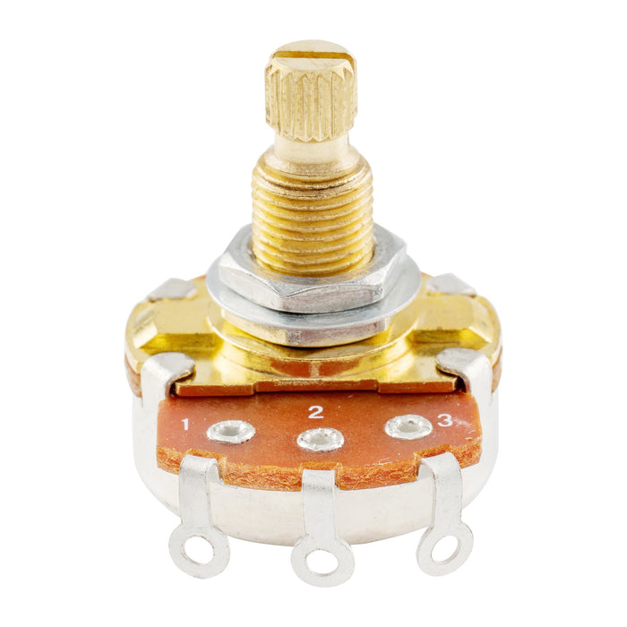 musiclily pro a1meg brass shaft metric coarse 18 spline split shaft pots audio taper potentiometers for electric guitar bass mx1963 2 details