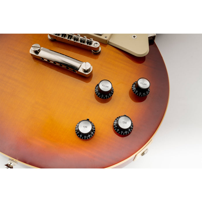 Perillas Musiclily Pro para zurdos, métricas gruesas, de 18 estrías, con forma de campana y sombrero de copa, control de volumen y tono para guitarra eléctrica Epiphone LP SG (juego de 2T2V)