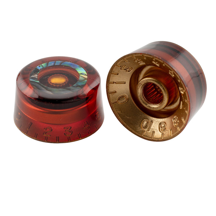 Musiclily Pro B-Stock Metric Coarse 18-Spline Abalone Circle Top Guitar Knobs Tone Volume Speed Control Knobs for Epiphone Les Paul SG Style Electric Guitar, Set of 4