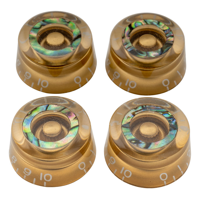Musiclily Pro B-Stock Metric Coarse 18-Spline Abalone Circle Top Guitar Knobs Tone Volume Speed Control Knobs for Epiphone Les Paul SG Style Electric Guitar, Set of 4