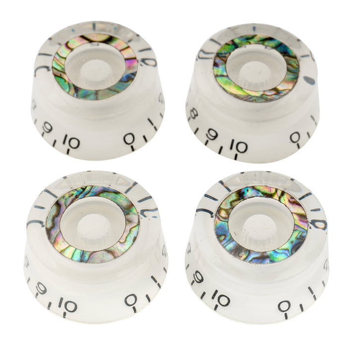 Musiclily Pro B-Stock Metric Coarse 18-Spline Abalone Circle Top Guitar Knobs Tone Volume Speed Control Knobs for Epiphone Les Paul SG Style Electric Guitar, Set of 4