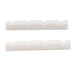 musiclily pro urea resin plastic 40mm slotted jazz bass nuts flat bottom for 4 string j bass mx1990 2p, white