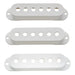 musiclily pro plastic 50 50 52mm st guitar single coil pickup covers set for import strat squier mx1996 2mx1997p, white