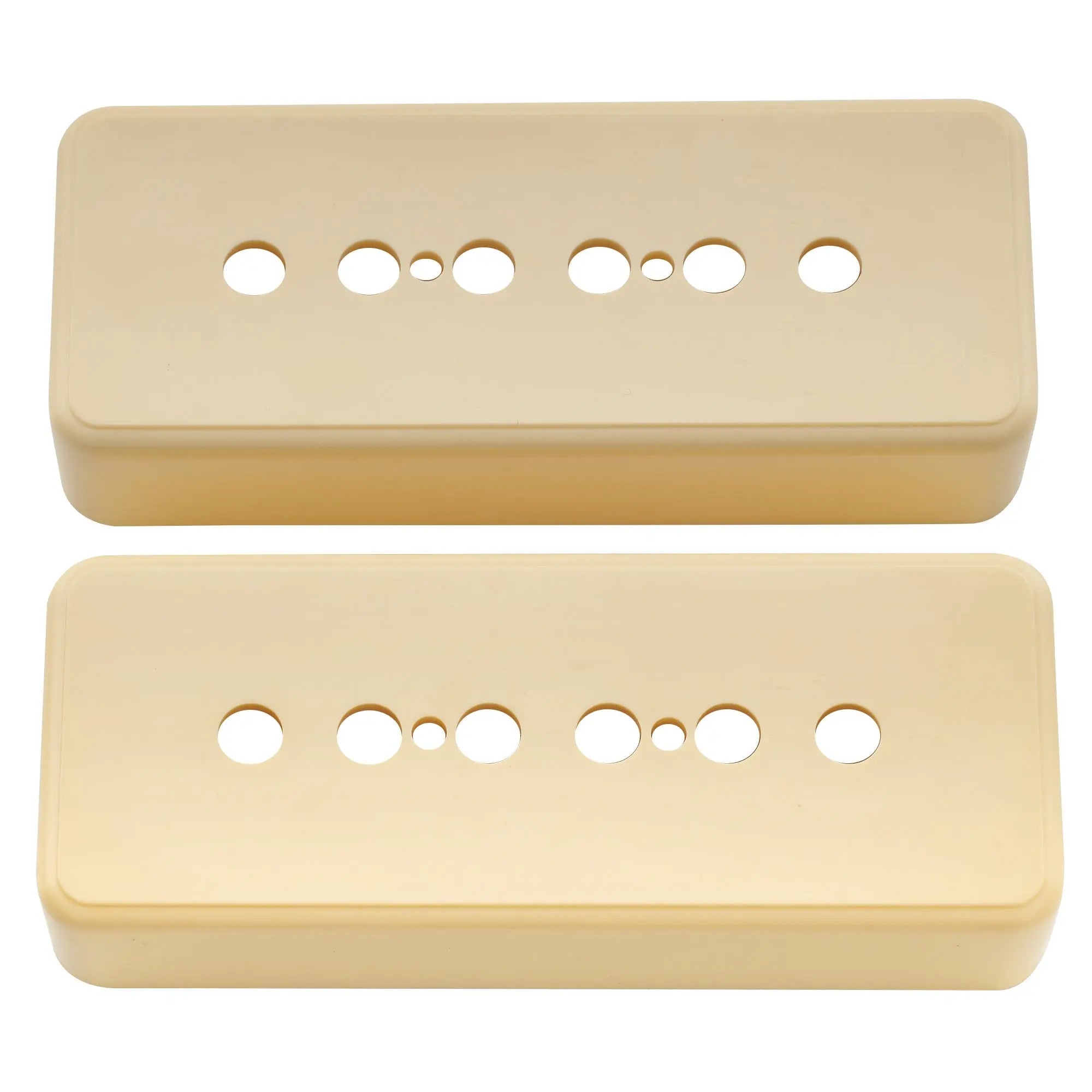musiclily pro plastic 50mm p90 soapbar guitar pickup covers for import lp sg electric guitar mx1998 2p, mint ivory color