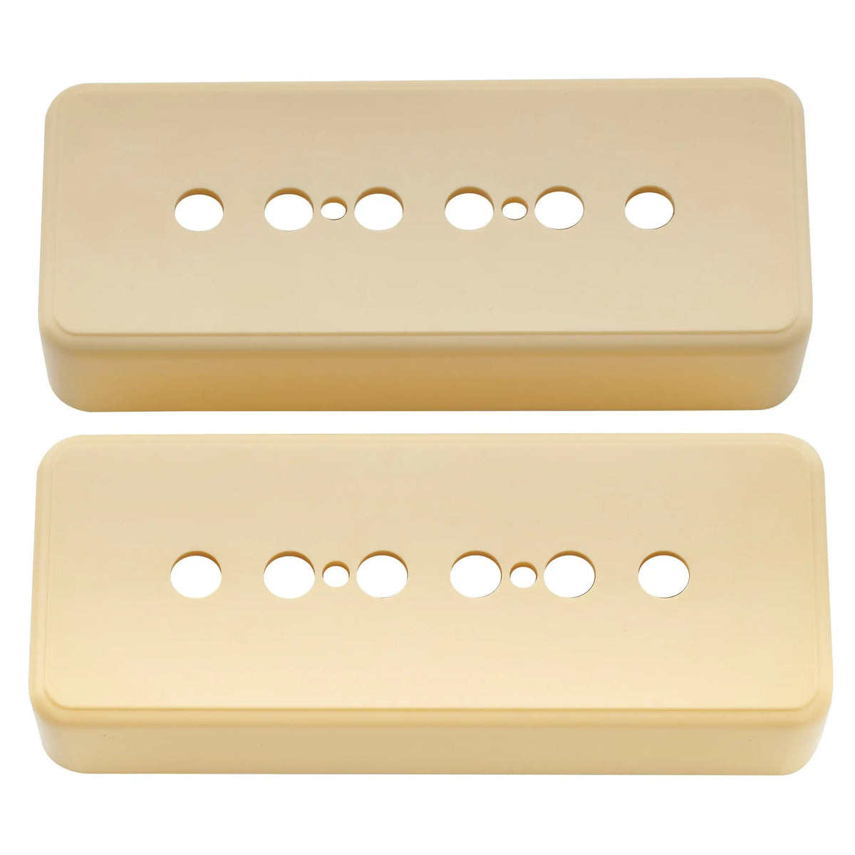 musiclily pro plastic 50mm p90 soapbar guitar pickup covers for import lp sg electric guitar mx1998 2p, mint ivory color