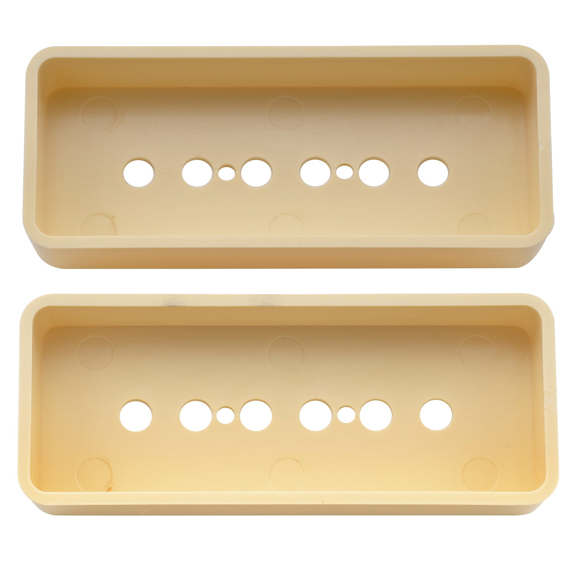 musiclily pro plastic 48mm p90 soapbar guitar pickup covers for import lp sg electric guitar mx1999 2p, mint ivory color