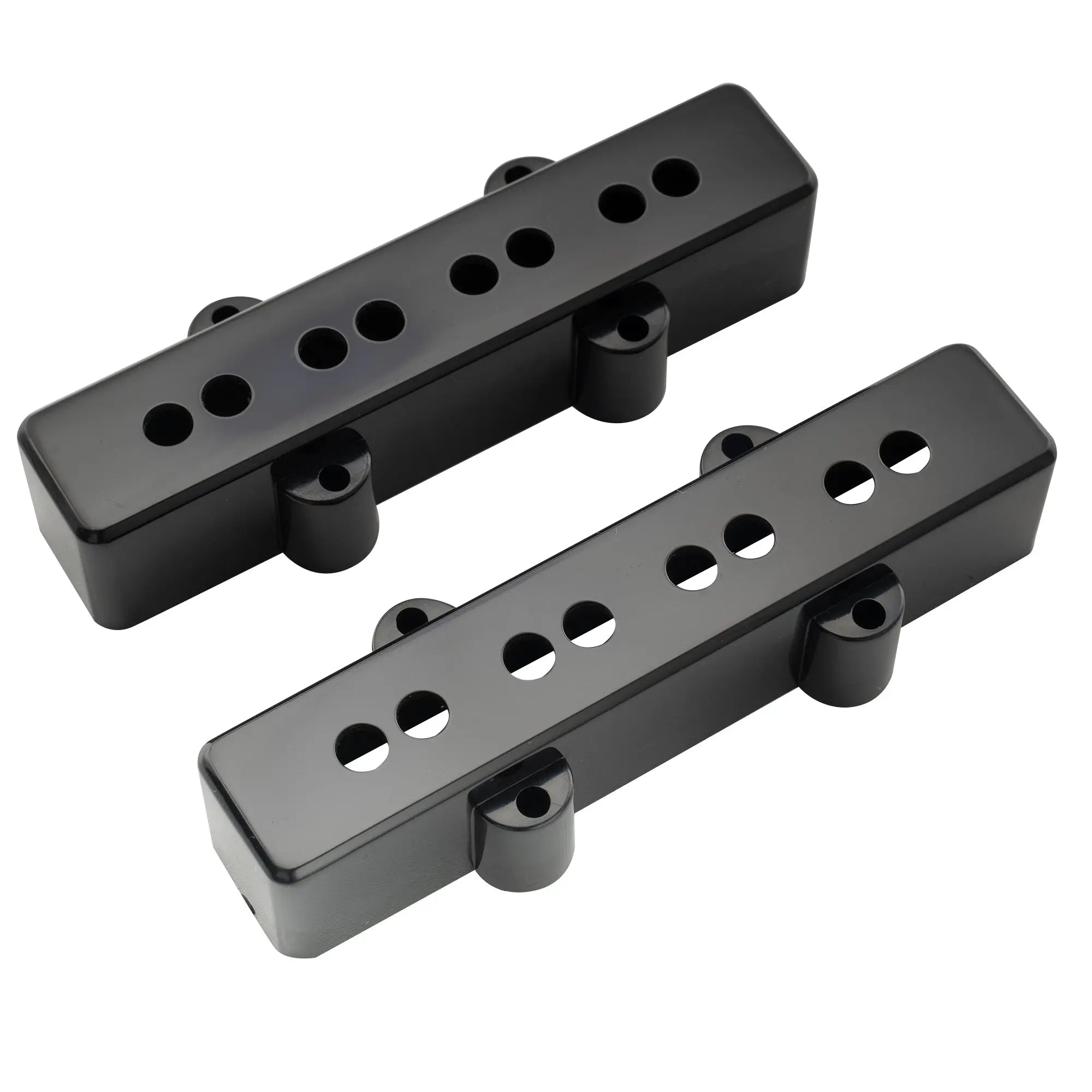 detail of musiclily pro plastic jazz bass pickup covers set for fender j bass mx2000bkmx2001bk